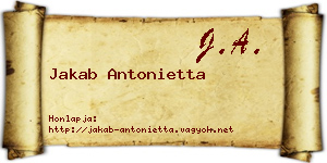 Jakab Antonietta névjegykártya